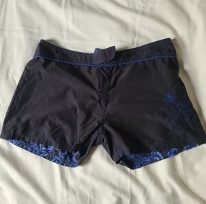 Reversible Black and Blue Swim Shorts
